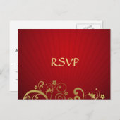 Red and Gold Swirl Post Kaart Reageer (Voorkant / Achterkant)