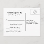 Red and Gold Swirl Post Kaart Reageer (Achterkant)