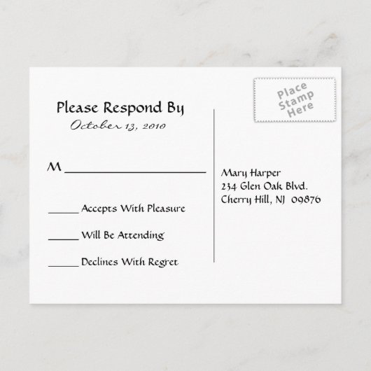 Red and Gold Swirl Post Kaart Reageer (Achterkant)