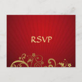 Red and Gold Swirl Post Kaart Reageer (Voorkant)