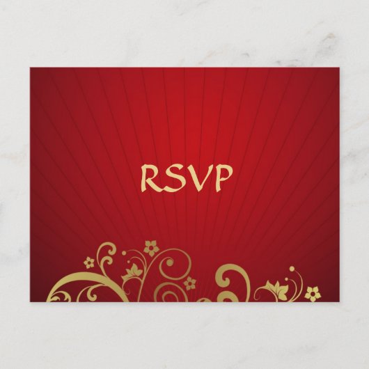 Red and Gold Swirl Post Kaart Reageer (Voorkant)