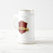 Red and Gold Tone Plaque Best Man Wedding Stein Bierpul (Voorkant links)