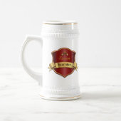 Red and Gold Tone Plaque Best Man Wedding Stein Bierpul (Links)