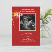 Red and Gold Ultrasound-draagkaart Feestdagenkaart (Staand voorkant)