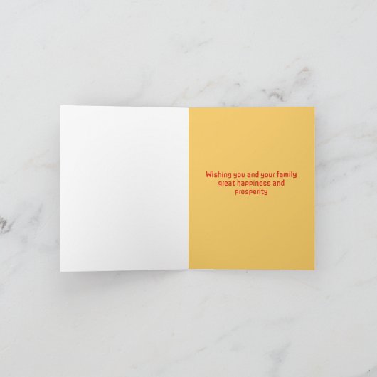 Red and Gold Year of the Horse 2026 Feestdagen Kaart (Binnen)