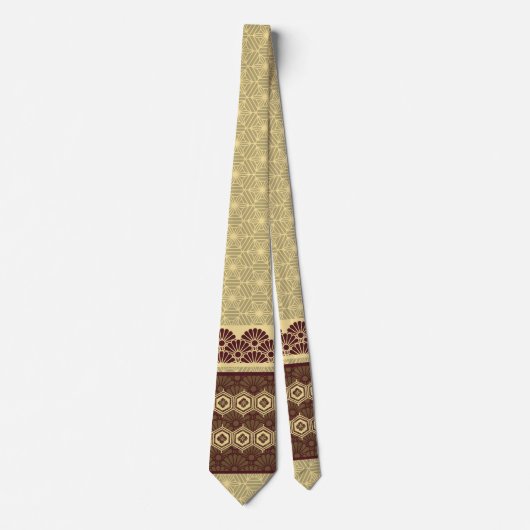 Red and Golden Tortoise Pattern Stropdas (Voorkant)