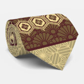 Red and Golden Tortoise Pattern Stropdas (Opgerold)