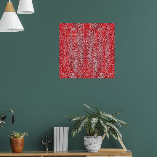 Red and Gray Dots Reflections Poster (Woonkamer 1)
