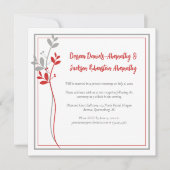 Red and Gray Modern Botanical Reception Only | Kaart (Voorkant)