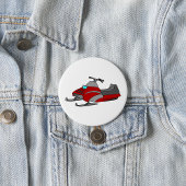Red and Gray Snowmobile Ronde Button 7,6 Cm