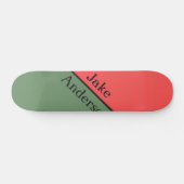 Red and Green 45 Degrees Minimalist Persoonlijk Skateboard (Horizontaal)
