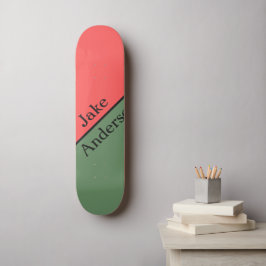 Red and Green 45 Degrees Minimalist Persoonlijk Skateboard