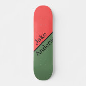 Red and Green 45 Degrees Minimalist Persoonlijk Skateboard (Voorkant)