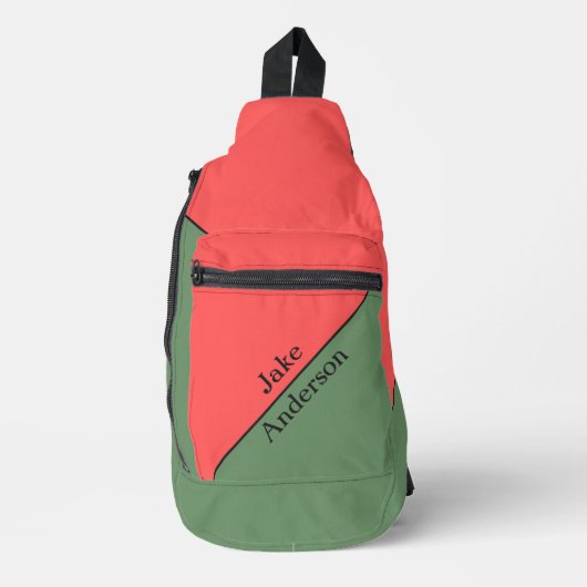 Red and Green 45 Degrees Minimalist Sling Bag (Voorkant)