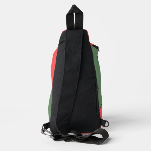 Red and Green 45 Degrees Minimalist Sling Bag (Achterkant)