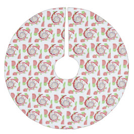 Red and Green Abstract Swirl Pattern Kerstboom Rok