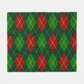 Red and Green Argyle Fleece Blanket Deken (Voorkant (Horizontaal))
