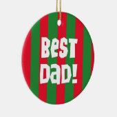 Red and Green Best Dad Keepomwille Ornament (Rechts)