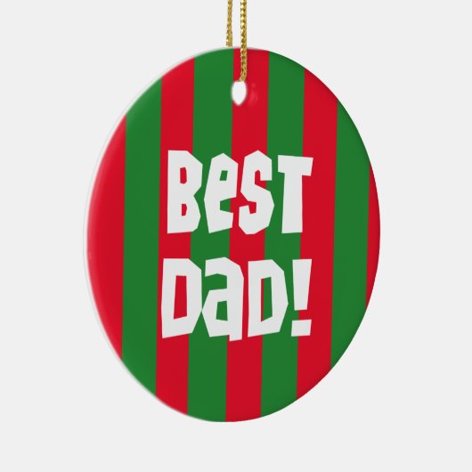 Red and Green Best Dad Keepomwille Ornament (Rechts)