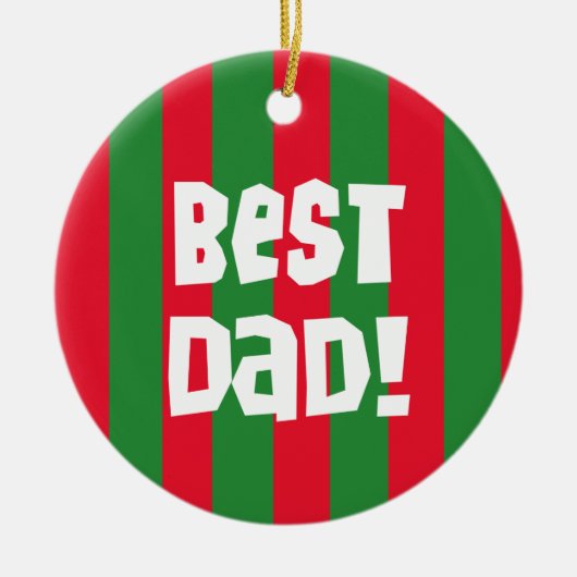 Red and Green Best Dad Keepomwille Ornament (Voorkant)
