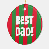 Red and Green Best Dad Keepomwille Ornament (Links)