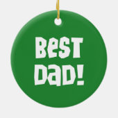 Red and Green Best Dad Keepomwille Ornament (Achterkant)