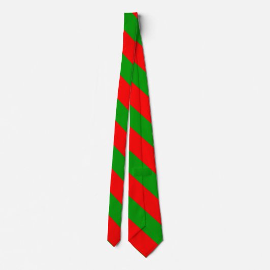 Red and Green Broad University Stripe Tie Stropdas (Achterkant)