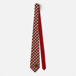 Red and Green Buffalo Plaid Christmas Neck Tie Stropdas