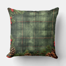 Red and Green Buffalo Plaid Christmas Throw Pillow Kussen