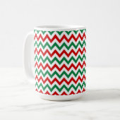 Red and Green Christmas Chevron Coffee Cup Mug Koffiemok (Voorkant links)