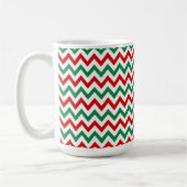 Red and Green Christmas Chevron Coffee Cup Mug Koffiemok (Links)