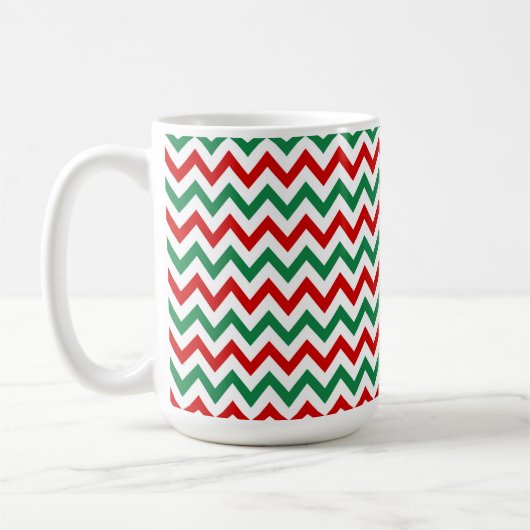 Red and Green Christmas Chevron Coffee Cup Mug Koffiemok (Links)