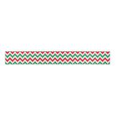 Red and Green Christmas Chevron Printed Ribbon Grosgrain Lint (Voorkant)