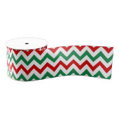Red and Green Christmas Chevron Printed Ribbon Grosgrain Lint (Spoel)