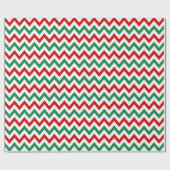 Red and Green Christmas Chevron Wrapping Paper Cadeaupapier (Vlak)