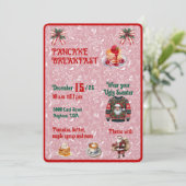 Red and Green Christmas Pancake Breakfast Kaart (Staand voorkant)