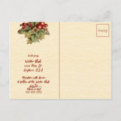 Red and Green Christmas Poinsettia Wedding Uitnodiging Briefkaart (Achterkant)