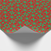 Red and Green Christmas Snowflakes Pattern Cadeaupapier (Hoek)