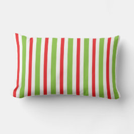 Red and Green Christmas Stripped Throw Pillow Kussen