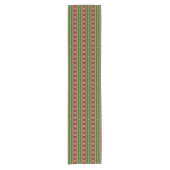 Red And Green Christmas Tree Stripes Korte Tafelloper (Voorkant)
