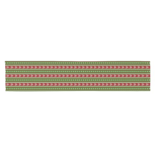 Red And Green Christmas Tree Stripes Korte Tafelloper (Horizontaal)