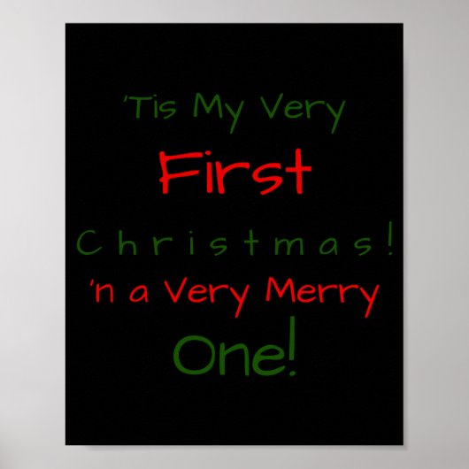 Red And Green D First Baby Christmas Baby Poster (Voorkant)