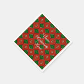 Red and Green Diamond Pattern Holiday Napkins Servetten (Hoek)