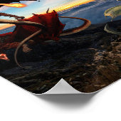 Red and Green Dragon Battle Fantasy Poster (Hoek)