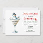 Red and green editable Christmas cocktails party  Kaart (Voorkant)