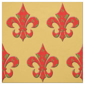 Red and Green Fleur de Lis Fabric Stof (Swatch)