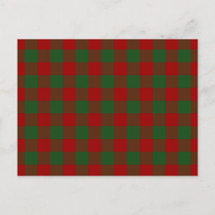 Red and Green Gingham Pattern Briefkaart