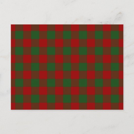 Red and Green Gingham Pattern Briefkaart (Voorkant)