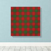 Red and Green Gingham Pattern Canvas Afdruk (Insitu (Houten vloer))