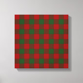 Red and Green Gingham Pattern Canvas Afdruk (Voorkant)